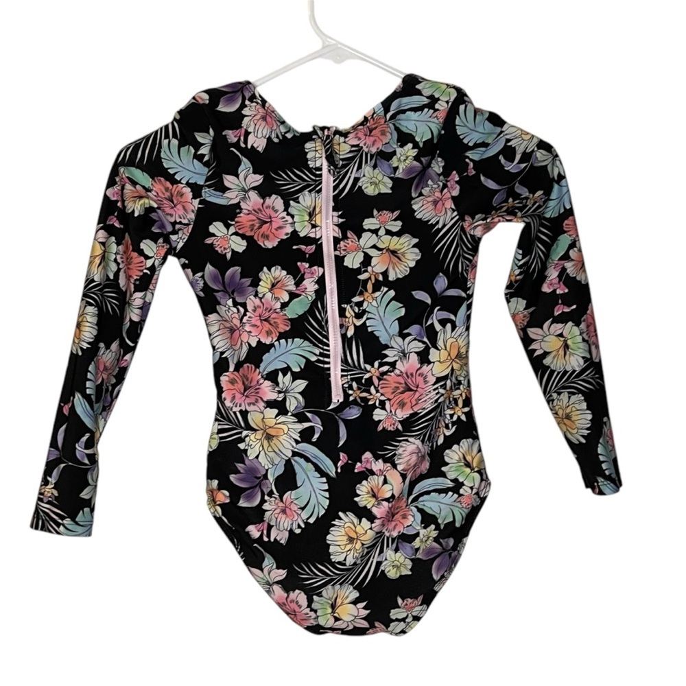 Art Class Kids Swim One Piece - Floral Black Size 8 - Picture 2 of 3